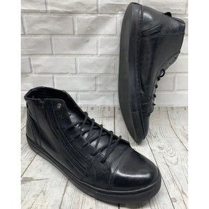 Stacy Adams Men’s WYN Cap Toe High Top Sneakers 53432 001 Black Leather Size 12M